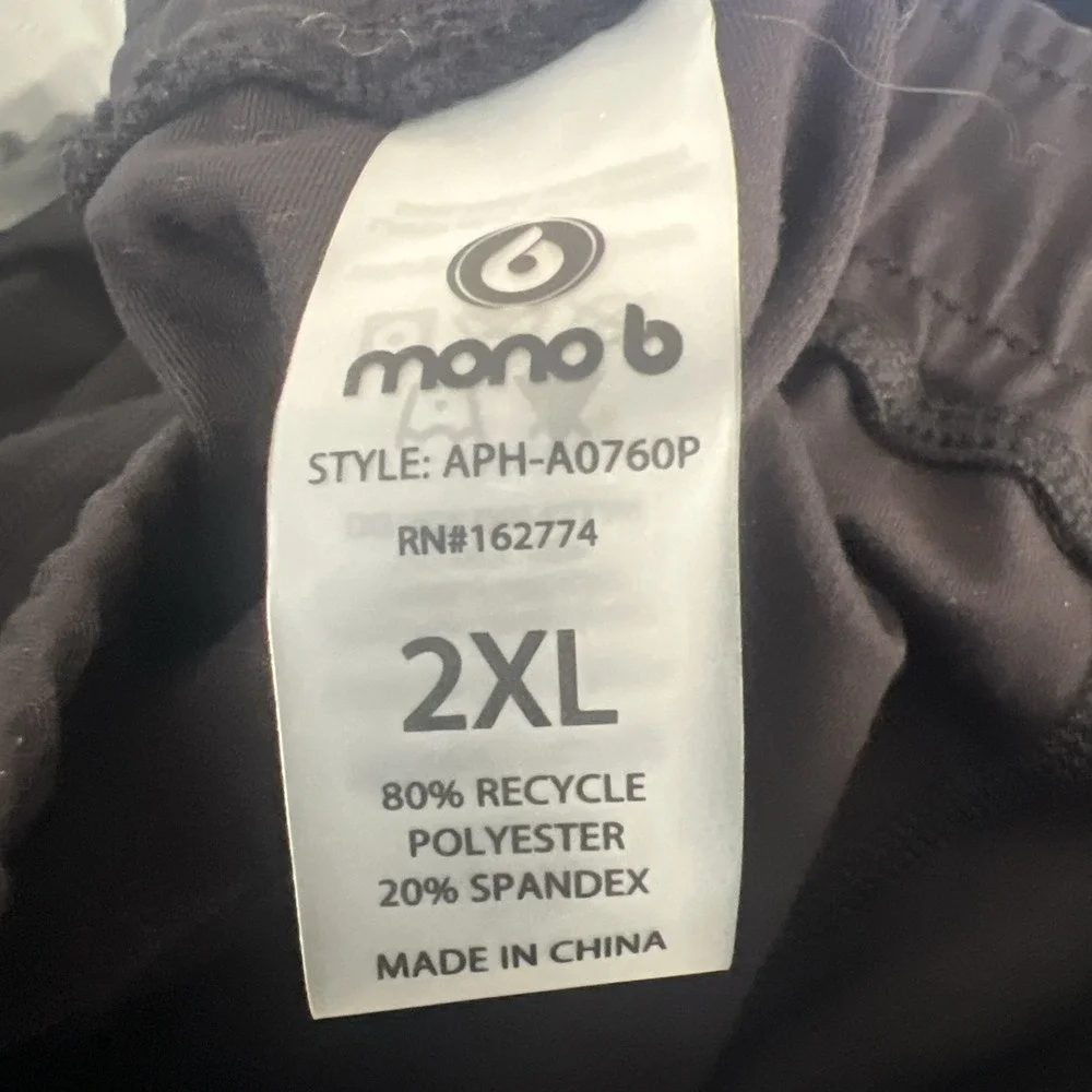Mono B Jogger Sweatpants Womens Size S Black Ribbed Pockets Stretch - Picture 9 of 9